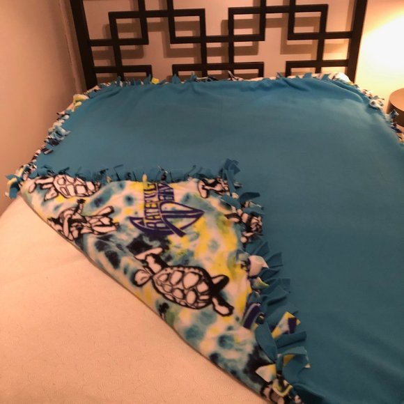 Homemade Grateful Dead Tie-dye Terrapin Fleece Blanket - Picture 4 of 6